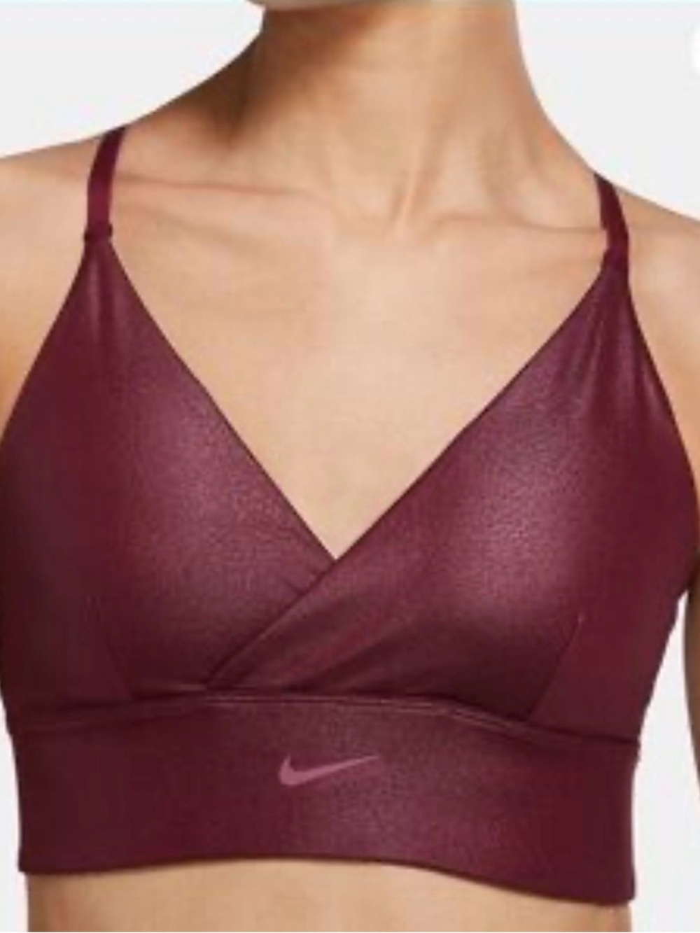 Nike Burgundy Wrap-Front Sports Bra